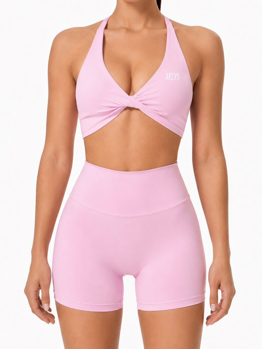 AÉLYS Blush Ballet Romper Set With Wrap Top