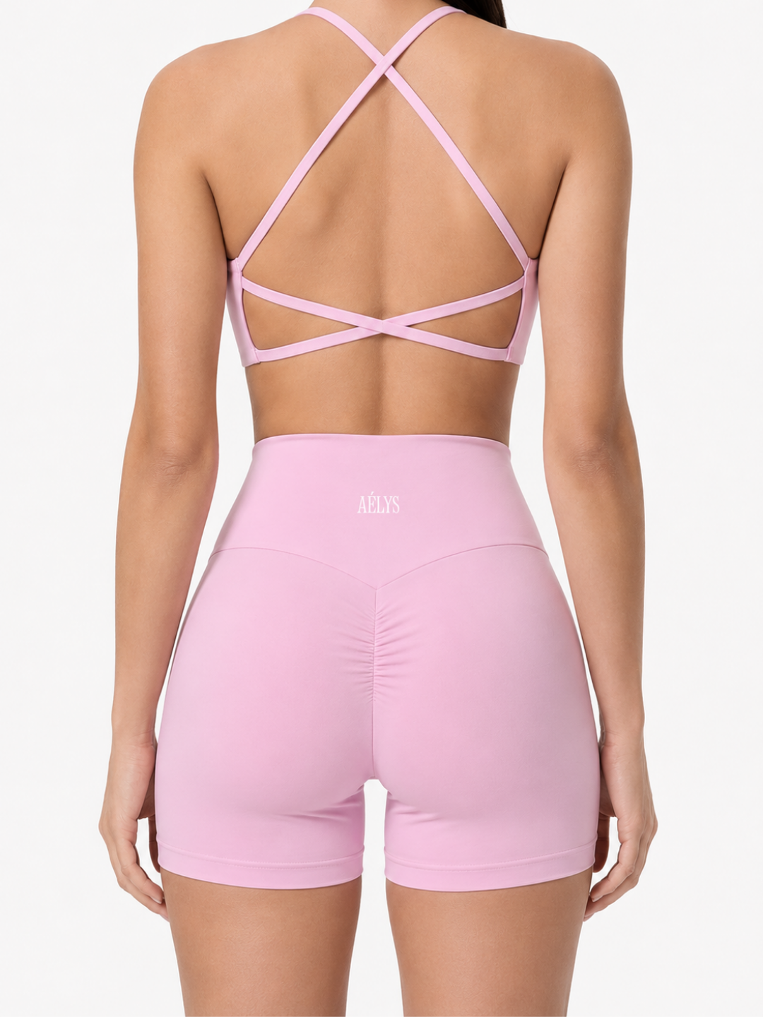 AÉLYS Blush Ballet Romper Set With Wrap Top
