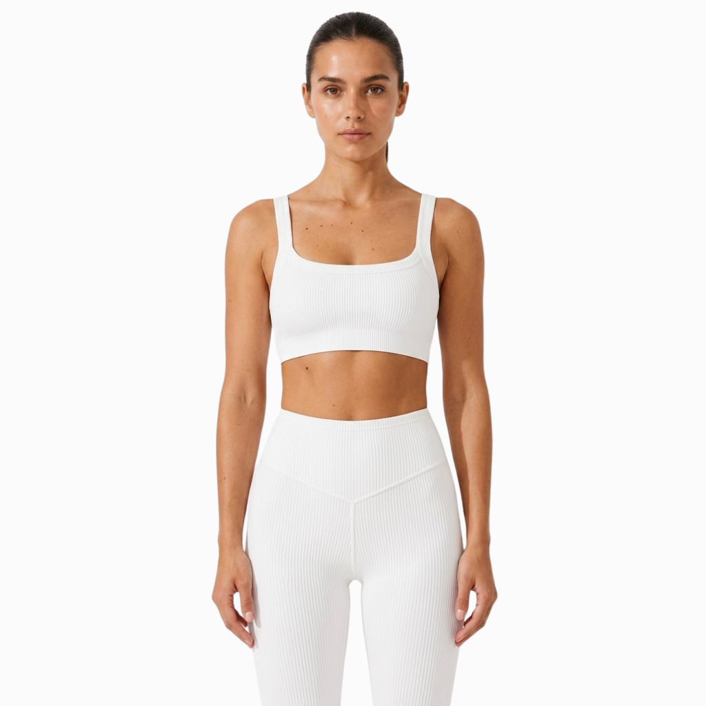 AÉLYS Sculpt Racerback Sports Bra – Ivory