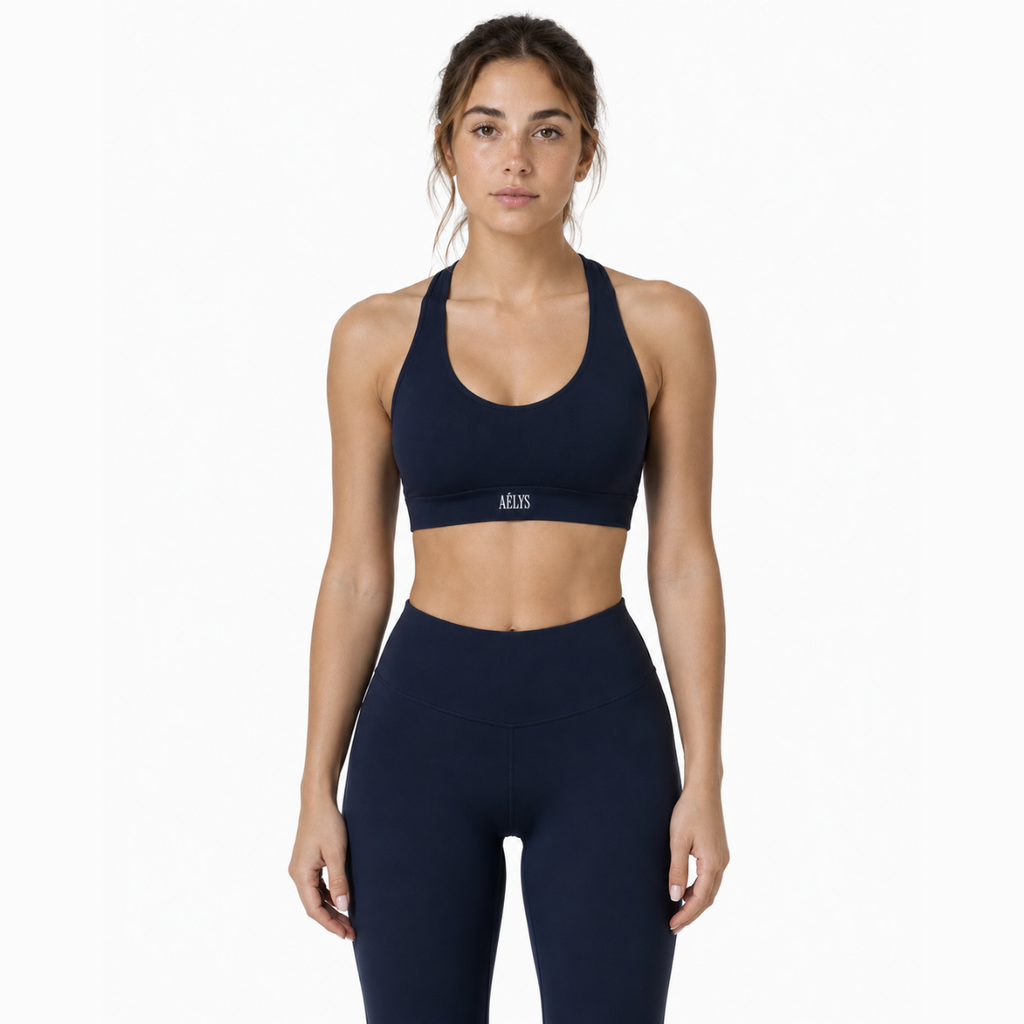 AÉLYS Sculpt Racerback Bra – Midnight Navy