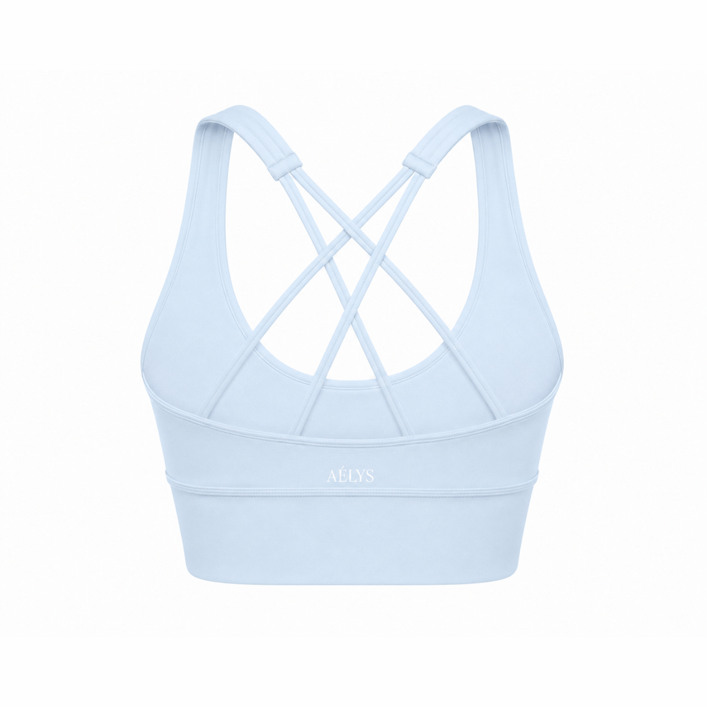 AÉLYS Sculpt Cross-Back Bra – Ice Blue