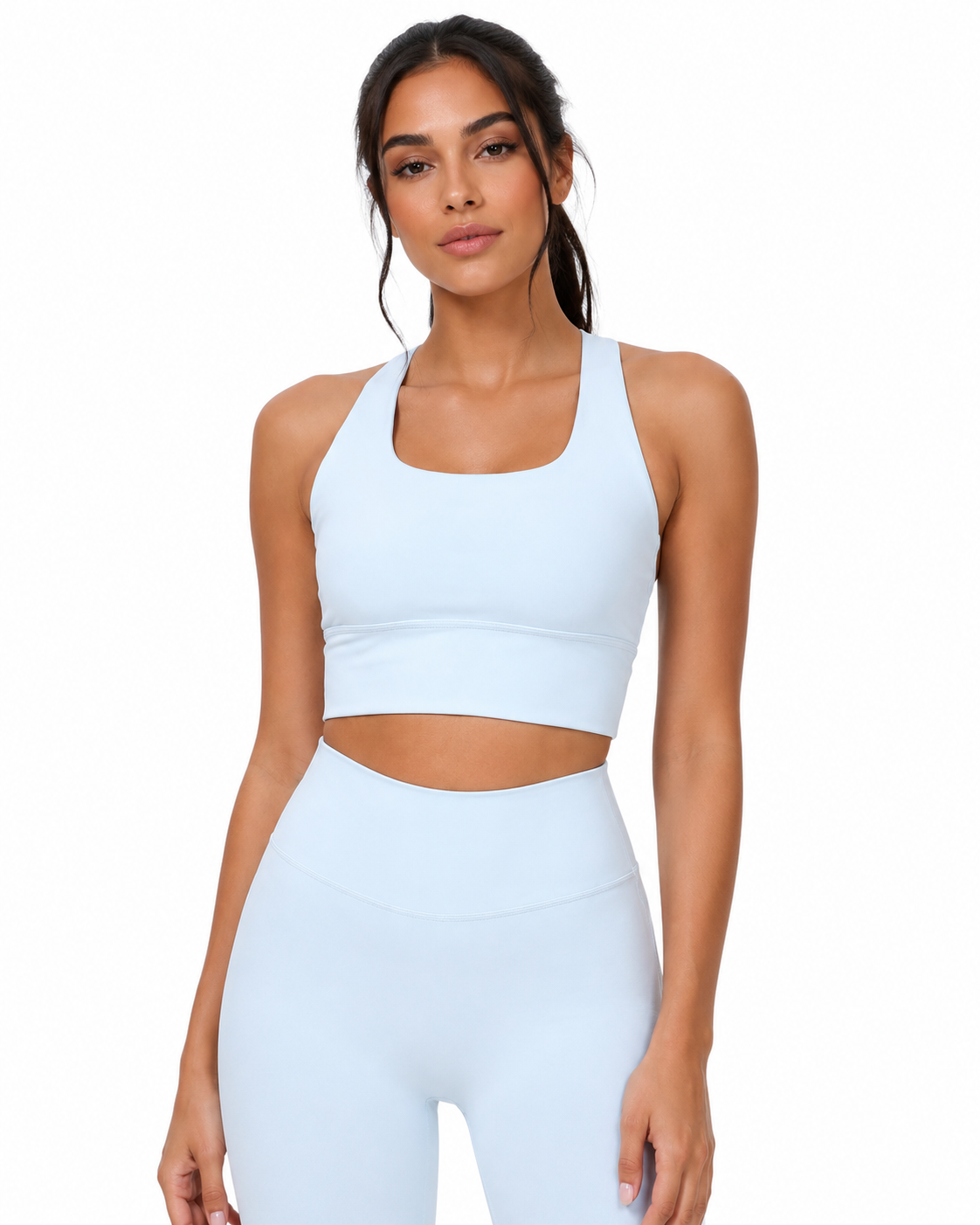 AÉLYS Sculpt Cross-Back Bra – Ice Blue