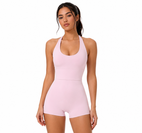 AÉLYS Blush Ballet Romper Set With Wrap Top
