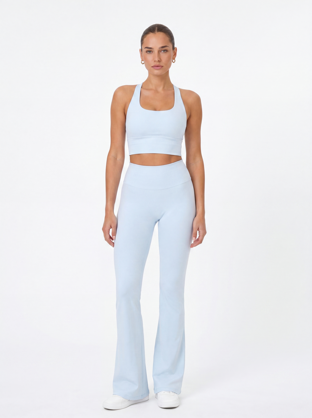 AÉLYS Sculpt Flare Leggings – Ice Blue
