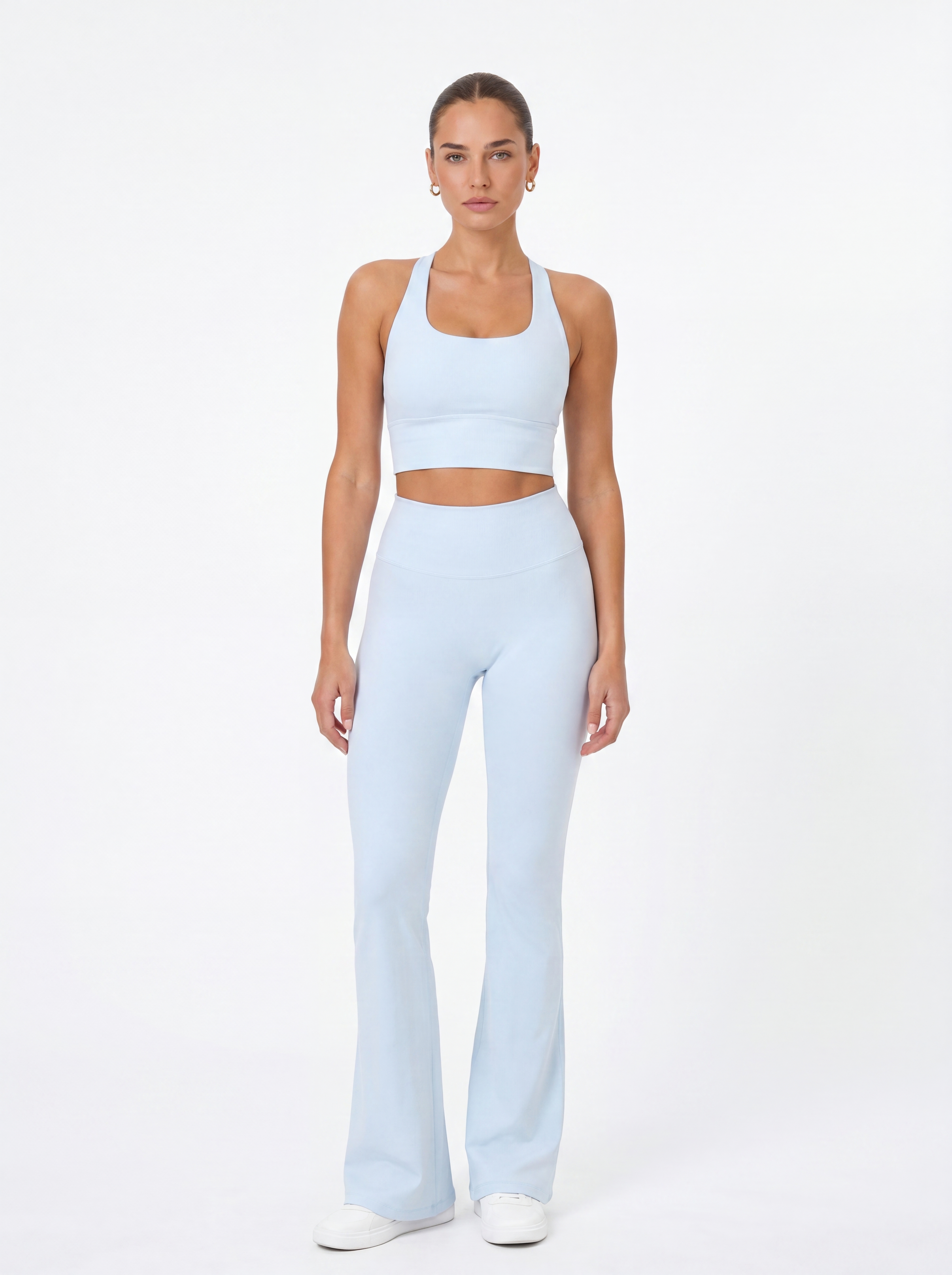 AÉLYS Sculpt Flare Leggings – Ice Blue