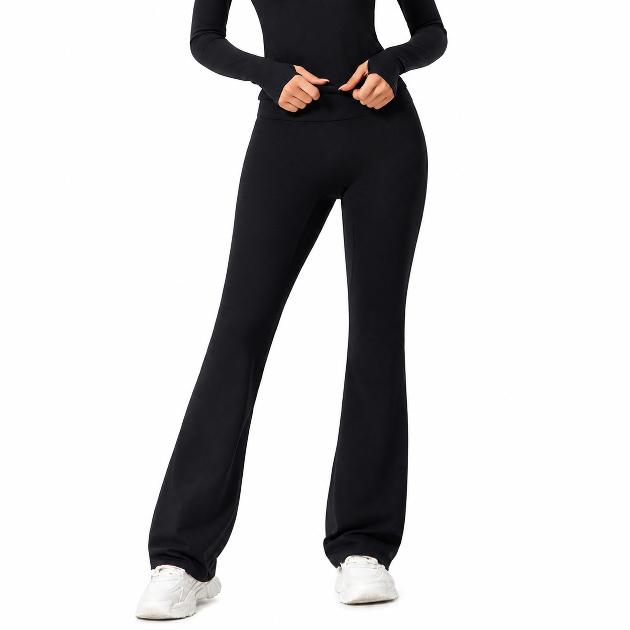 AÉLYS Flow Flare Pants - Black