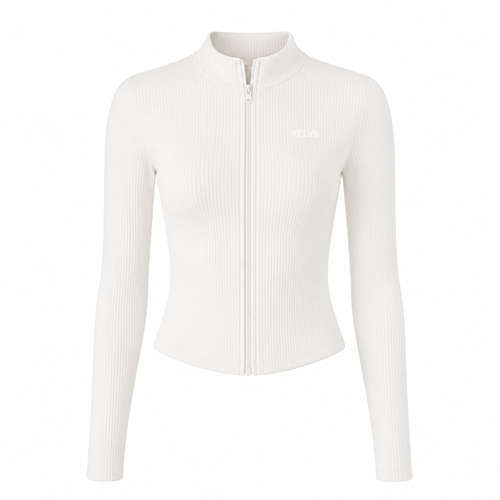 AÉLYS Sculpt Zip Jacket – Ivory