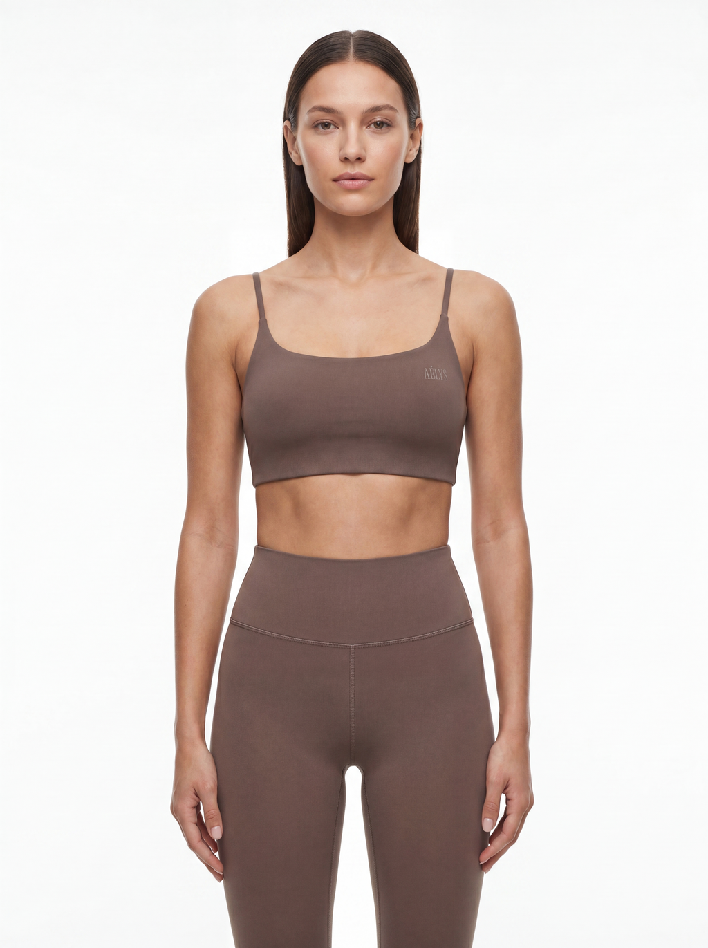 AÉLYS Sculpt Racerback Sports Bra – Mocha