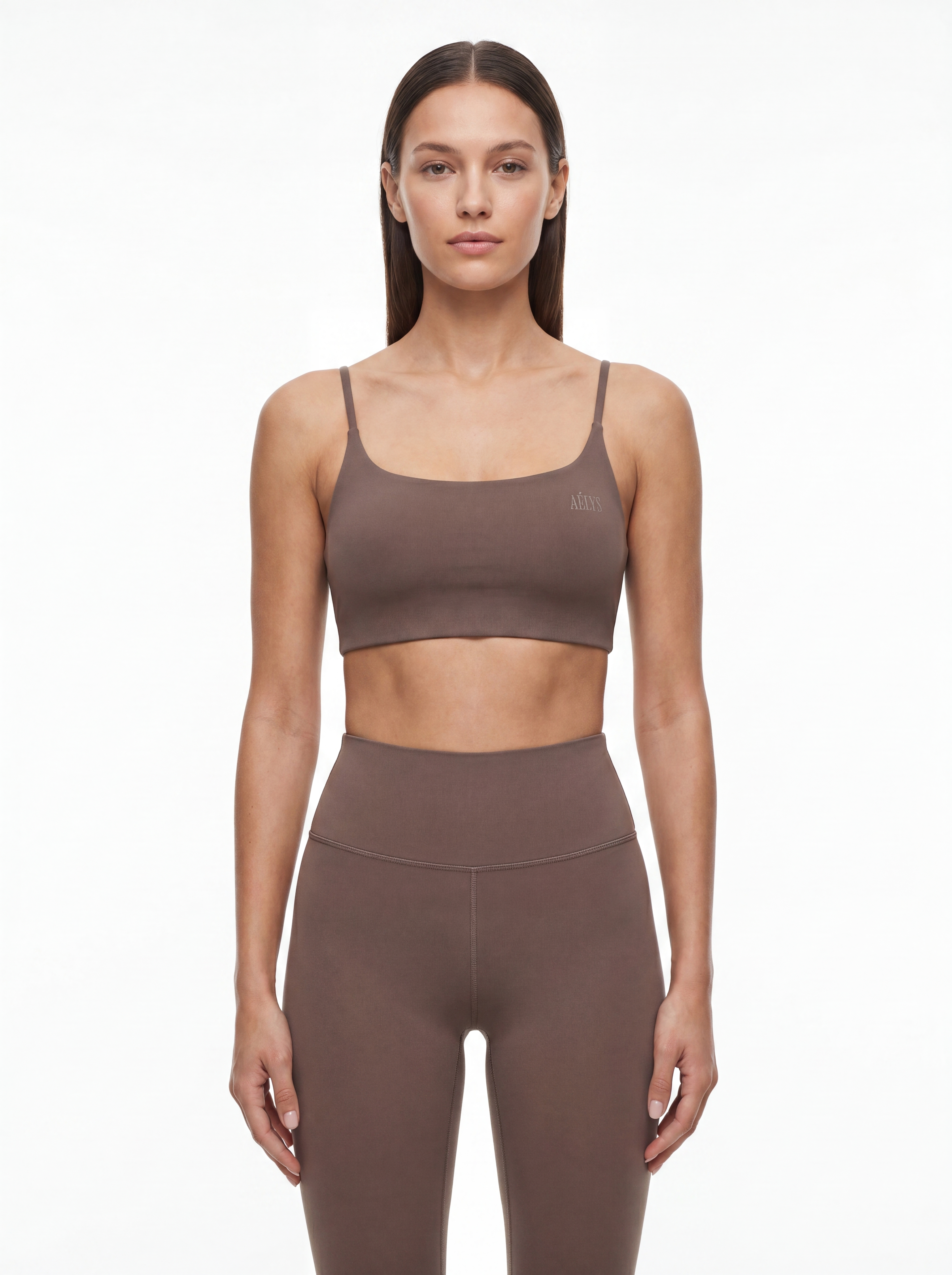 AÉLYS Sculpt Racerback Sports Bra – Mocha