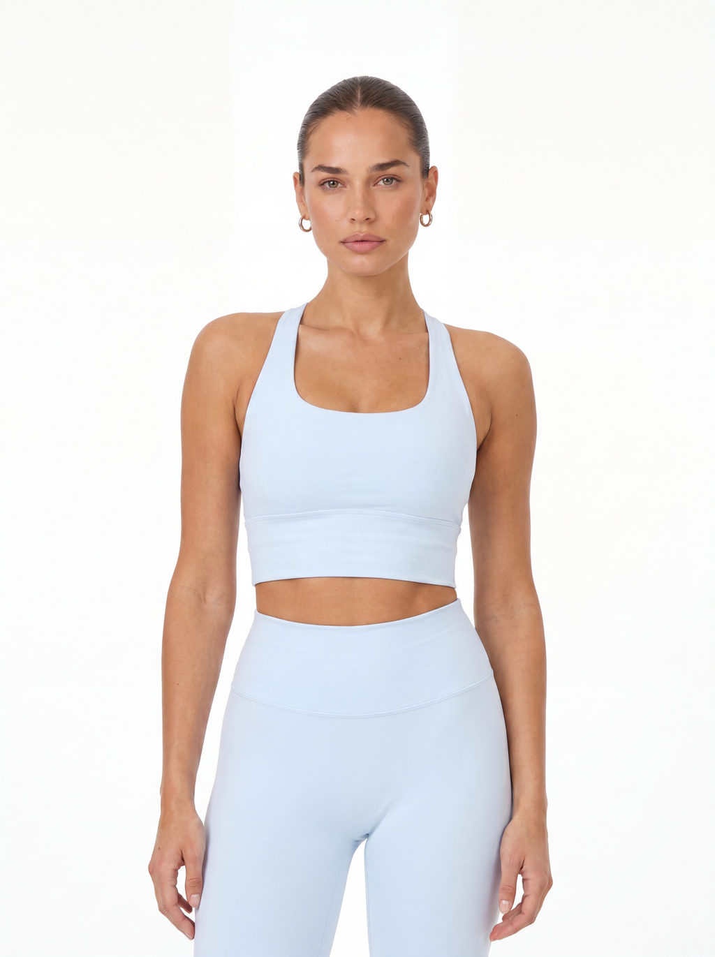 AÉLYS Sculpt Cross-Back Bra – Ice Blue