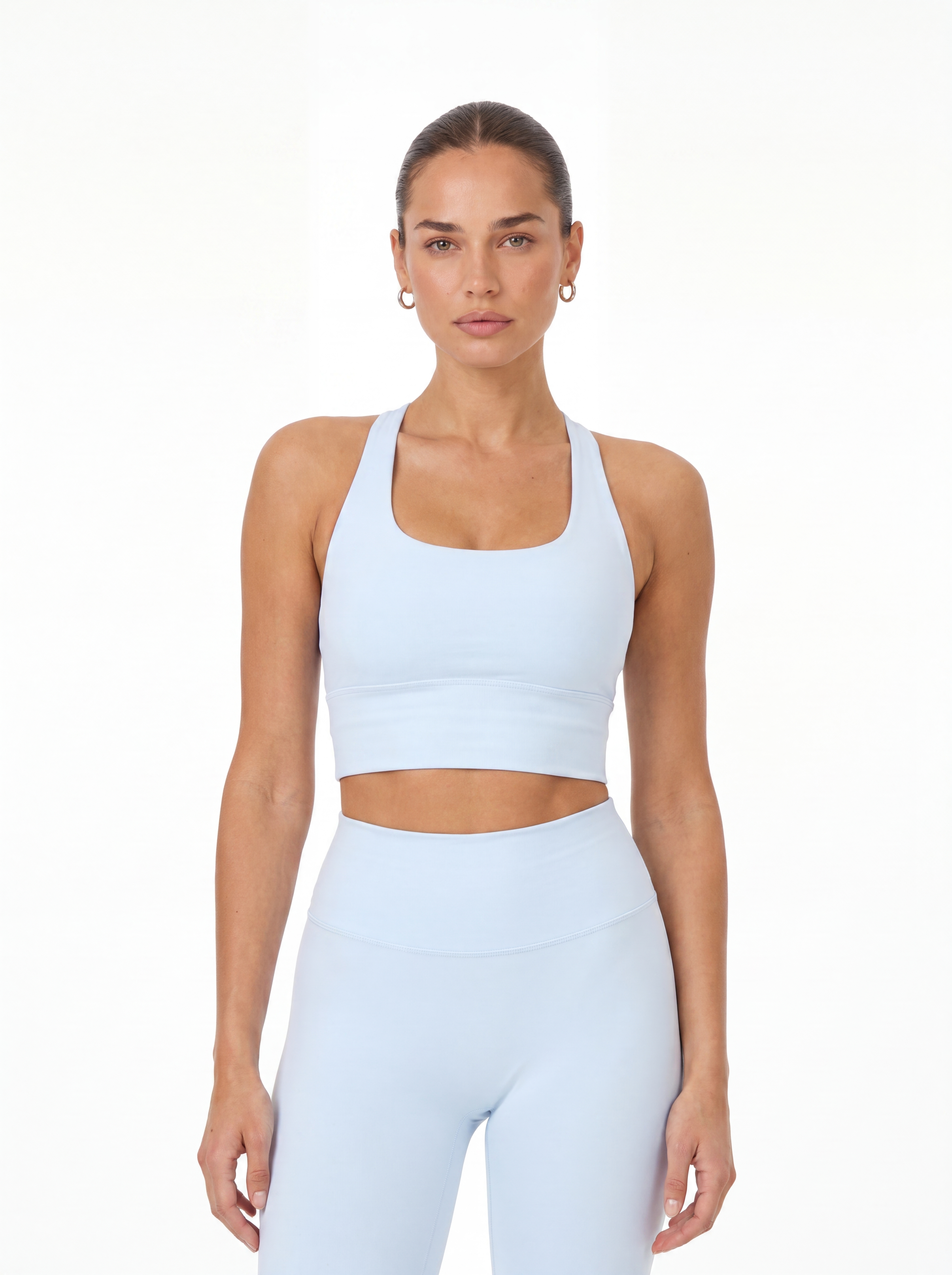 AÉLYS Sculpt Cross-Back Bra – Ice Blue