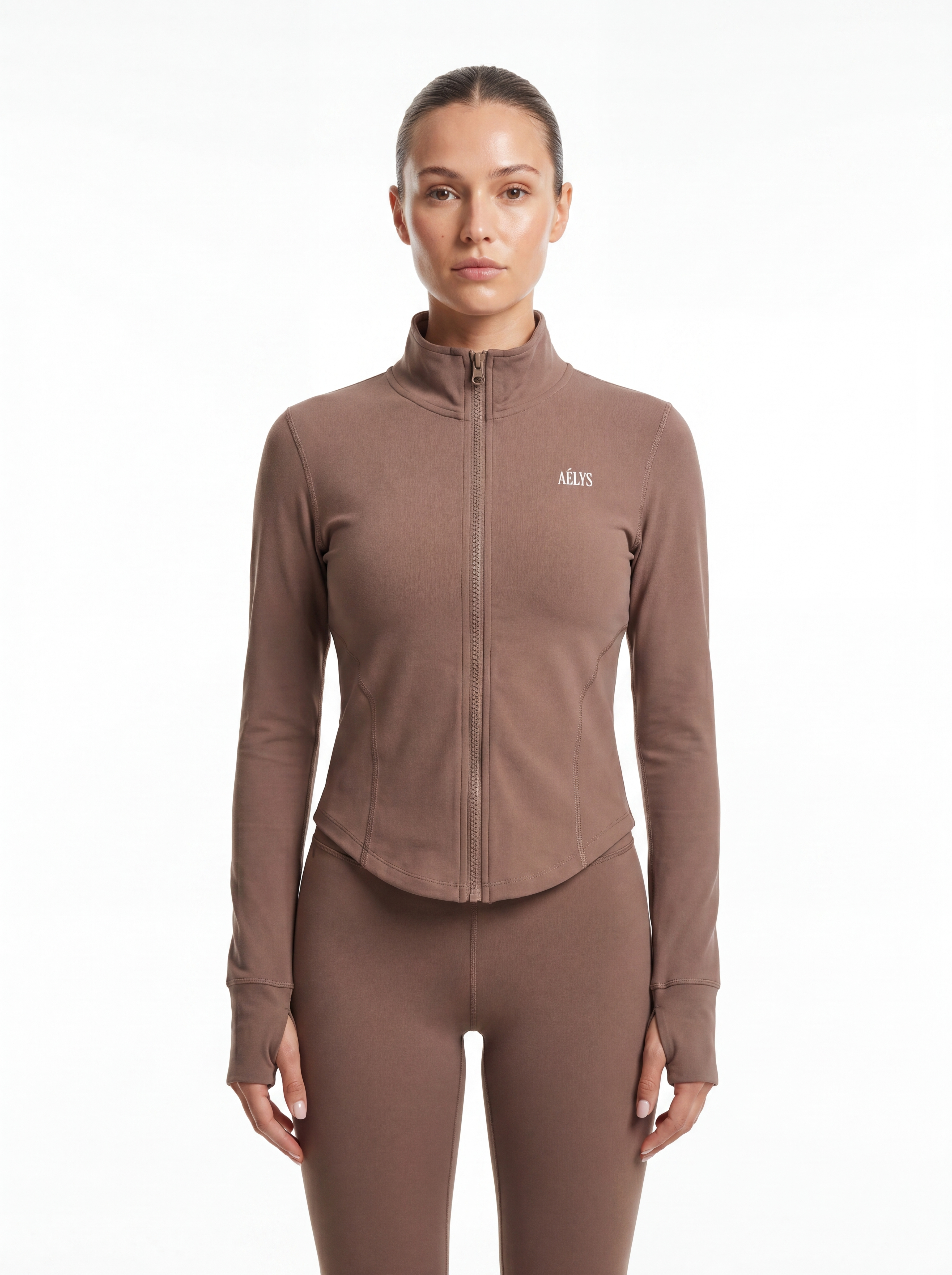 AÉLYS Contour Sculpt Jacket – Mocha Taupe