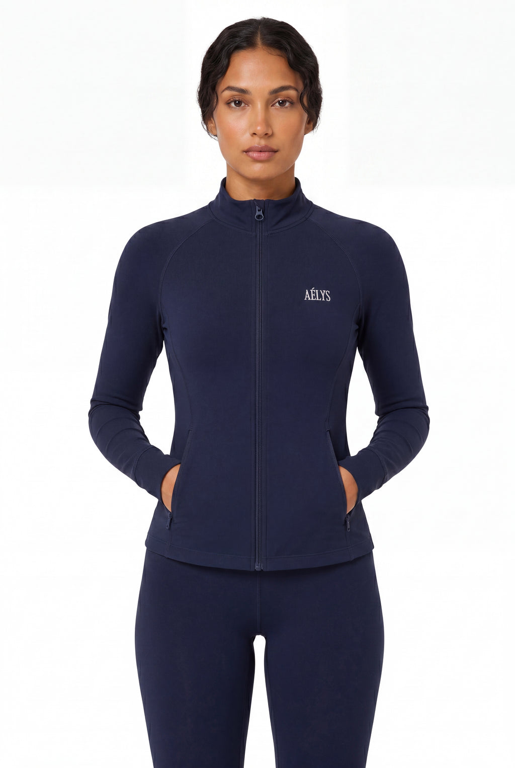 AÉLYS Sculpt Zip Jacket – Midnight Navy