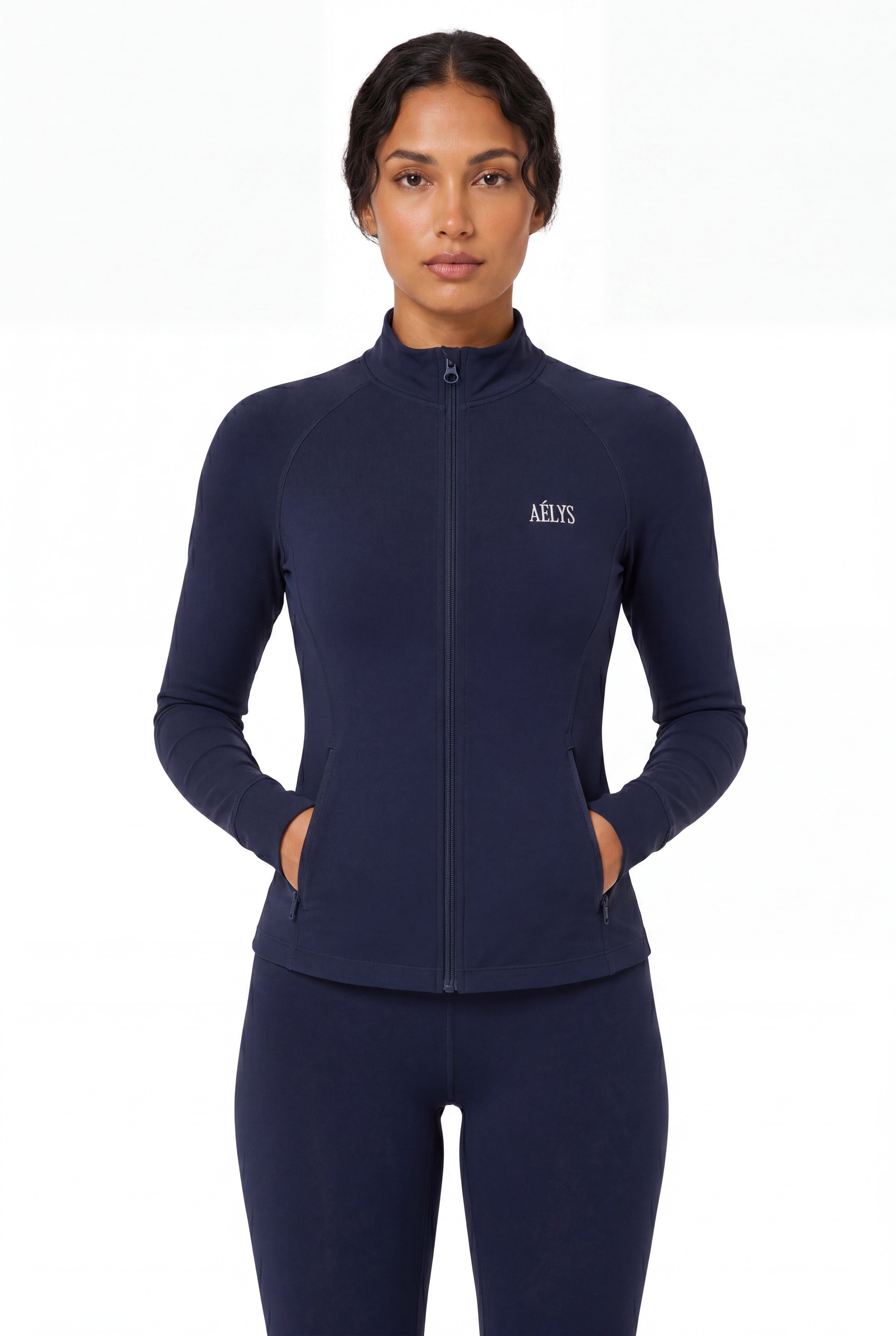 AÉLYS Sculpt Zip Jacket – Midnight Navy